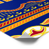 Naadloze traditionele Indische grens met pauw Poster (Hoek)