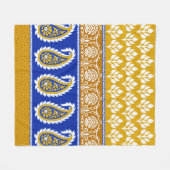 Naadloze traditionele Indische paisleygrens Fleece Deken (Voorkant (Horizontaal))
