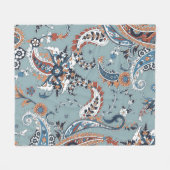 Naadloze trendy achtergrond met paisley in India Fleece Deken (Voorkant (Horizontaal))