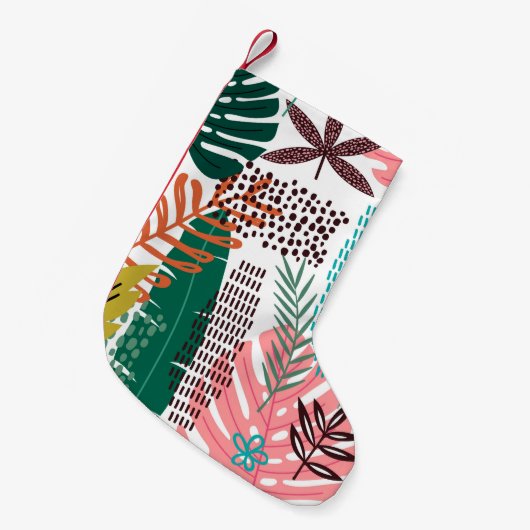 Naadloze tropische achtergrond met Monstera Kleine Kerstsok (Voorkant (Hangend))