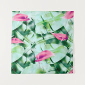 Naadloze tropische blad patroonachtergrond, retro wandkleed (Voorkant)