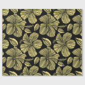  naadloze tropische hibiscus bloemen cadeaupapier (Vlak)