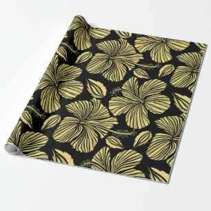 naadloze tropische hibiscus bloemen cadeaupapier