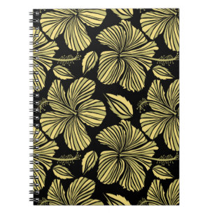naadloze tropische hibiscus bloemen notitieboek