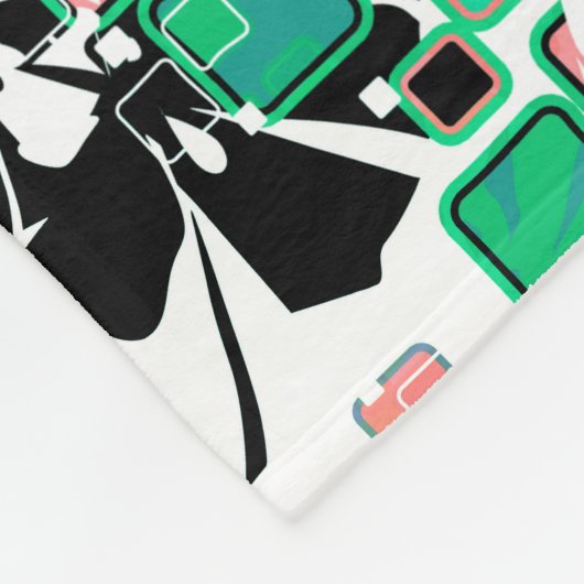 Naadloze tropische oerwoud abstracte moderne blade fleece deken (Hoek)