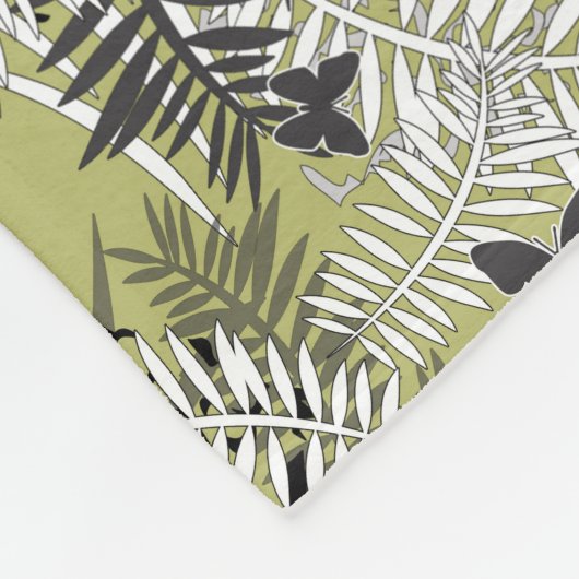 Naadloze tropische oerwoud palmtropische bladeren  fleece deken (Hoek)