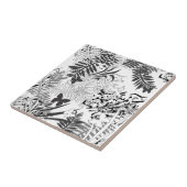 Naadloze tropische oerwoud palmtropische bladeren  tegeltje (Zijkant)