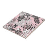 Naadloze tropische oerwoud palmtropische bladeren  tegeltje (Zijkant)