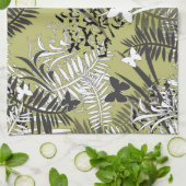 Naadloze tropische oerwoud palmtropische bladeren  theedoek (Gevouwen)