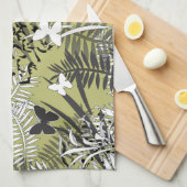 Naadloze tropische oerwoud palmtropische bladeren  theedoek (Quarter Fold)