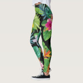 Naadloze tropische patroonananas palm leggings (Links)