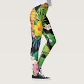 Naadloze tropische patroonananas palm leggings (Rechts)