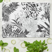 Naadloze tropische tropische de bladerenboter van theedoek (Gevouwen)