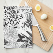 Naadloze tropische tropische de bladerenboter van theedoek (Quarter Fold)