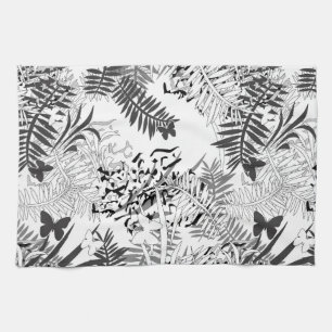 Naadloze tropische tropische de bladerenboter van theedoek