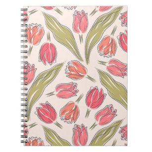 Naadloze Tulip Bloempatroon – Botanisch Notitieboek