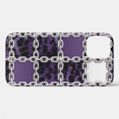 Naadloze ultraviolette luipaard en zilverketting Case-Mate iPhone case (Achterkant (horizontaal))