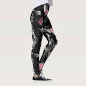 Naadloze Valentijnsdag houdt van zwarte patroonhar Leggings (Rechts)
