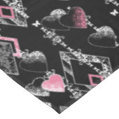 Naadloze Valentijnsdag houdt van zwarte patroonhar Tafelkleed (Gekanteld)