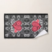 Naadloze Valentijnsdag Licht grijze rode vlek Bad Handdoek (Handdoek)