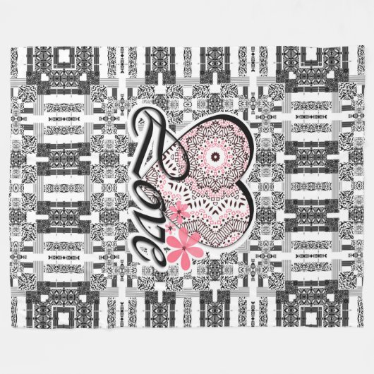 Naadloze Valentijnsdag Licht grijze rode vlek Fleece Deken (Voorkant (Horizontaal))