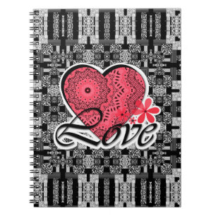 Naadloze Valentijnsdag Love oarnamental decor pa Notitieboek