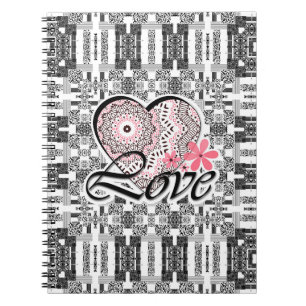 Naadloze Valentijnsdag Love oarnamental decor pa Notitieboek