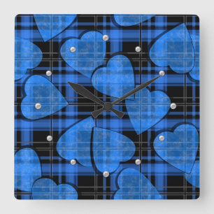 Naadloze Valentijnsdag marine harten gevlekte scho Vierkante Klok