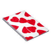 Naadloze Valentijnsdag rode harten wit patroon b Notitieboek (Rechterzijde)