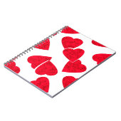 Naadloze Valentijnsdag rode harten wit patroon b Notitieboek (Linkerzijde)
