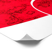 Naadloze Valentijnsdag rode harten wit patroon b Poster (Hoek)