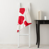 Naadloze Valentijnsdag rode harten wit patroon b Sherpa Deken (In situ)