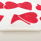 Naadloze Valentijnsdag rode harten wit patroon b Sherpa Deken (3/4)