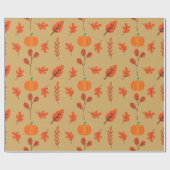 Naadloze verpakking papier Herfst blad, pompoen sp (Vlak)