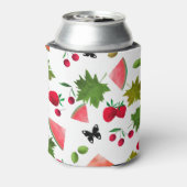 Naadloze verse vruchten Waterverf Cartoon C Blikjeskoeler (Blikje Achterkant)