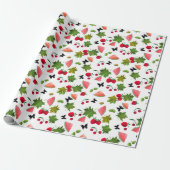 Naadloze verse vruchten Waterverf Cartoon C Cadeaupapier (Uitgerold)