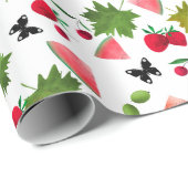 Naadloze verse vruchten Waterverf Cartoon C Cadeaupapier (Rol Hoek)