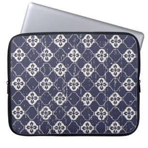 Naadloze vintage versleten bloempatroon backgroun laptop sleeve