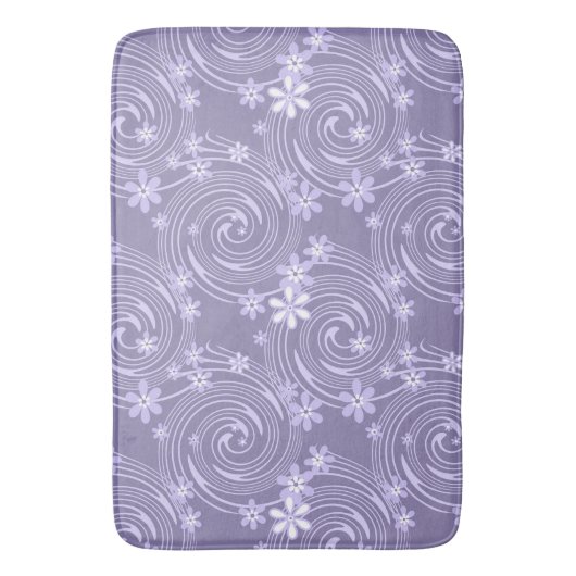 Naadloze violet zwenklavander; bloemen flora badmat (Voorkant Verticaal)