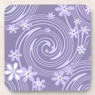 Naadloze violet zwenklavander; bloemen flora bier onderzetter