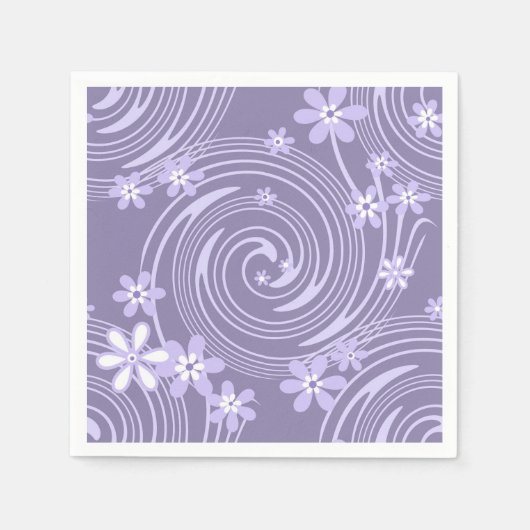 Naadloze violet zwenklavander; bloemen flora servet (Voorkant)