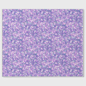 Naadloze violette paarse zilverglitterspleet cadeaupapier (Vlak)