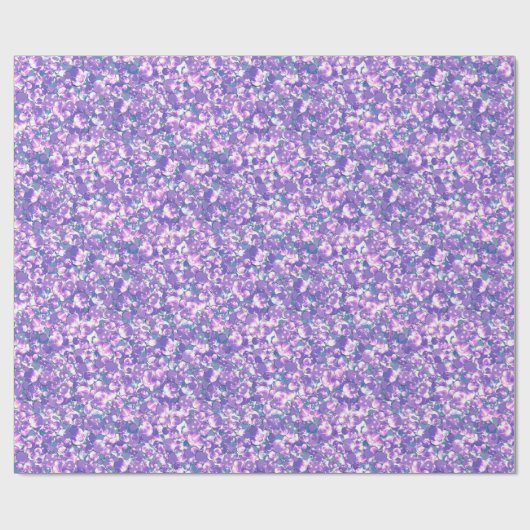 Naadloze violette paarse zilverglitterspleet cadeaupapier (Vlak)