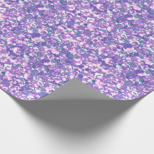 Naadloze violette paarse zilverglitterspleet cadeaupapier (Hoek)