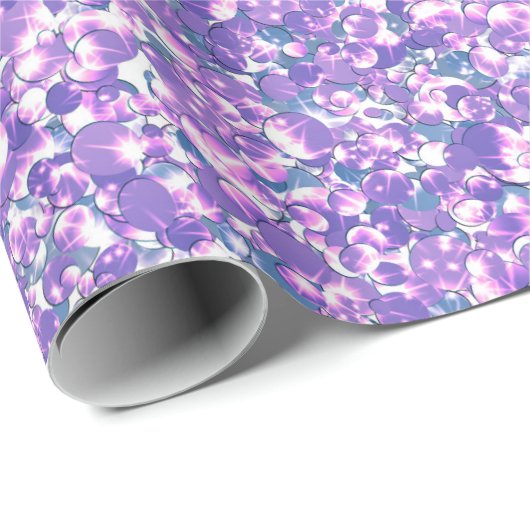 Naadloze violette paarse zilverglitterspleet cadeaupapier (Rol Hoek)