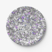 Naadloze violette paarse zilverglitterspleet papieren bordje (Voorkant)