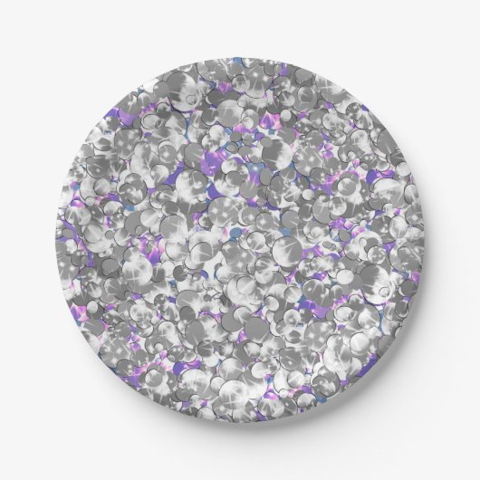 Naadloze violette paarse zilverglitterspleet papieren bordje (Voorkant)