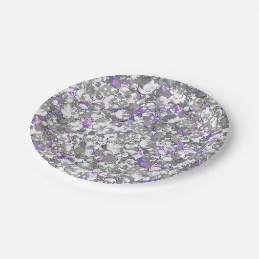 Naadloze violette paarse zilverglitterspleet papieren bordje (Gekanteld)
