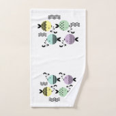 Naadloze vis abstract scandinavië moderne zee bad handdoek (Handdoek)