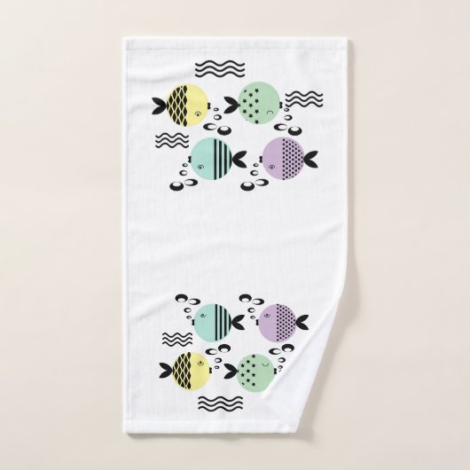 Naadloze vis abstract scandinavië moderne zee bad handdoek (Handdoek)